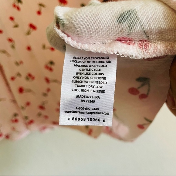 Dip cherry pajama tank size 1X like new soft lounging sleepwear lightweight airy - Picture 7 of 9